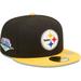 Men's New Era Black/Gold Pittsburgh Steelers Super Bowl XLIII Letterman 59FIFTY Fitted Hat