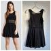 Free People Dresses | Free People “Fitted With Daisies” Crochet & Lace Skater Dress In Black - Size 4 | Color: Black | Size: 8