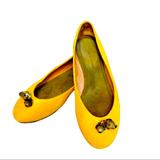 Anthropologie Shoes | Anthropologie Pilcro And The Letterpress Mustard Acorn Flats | Color: Brown/Gold | Size: 9