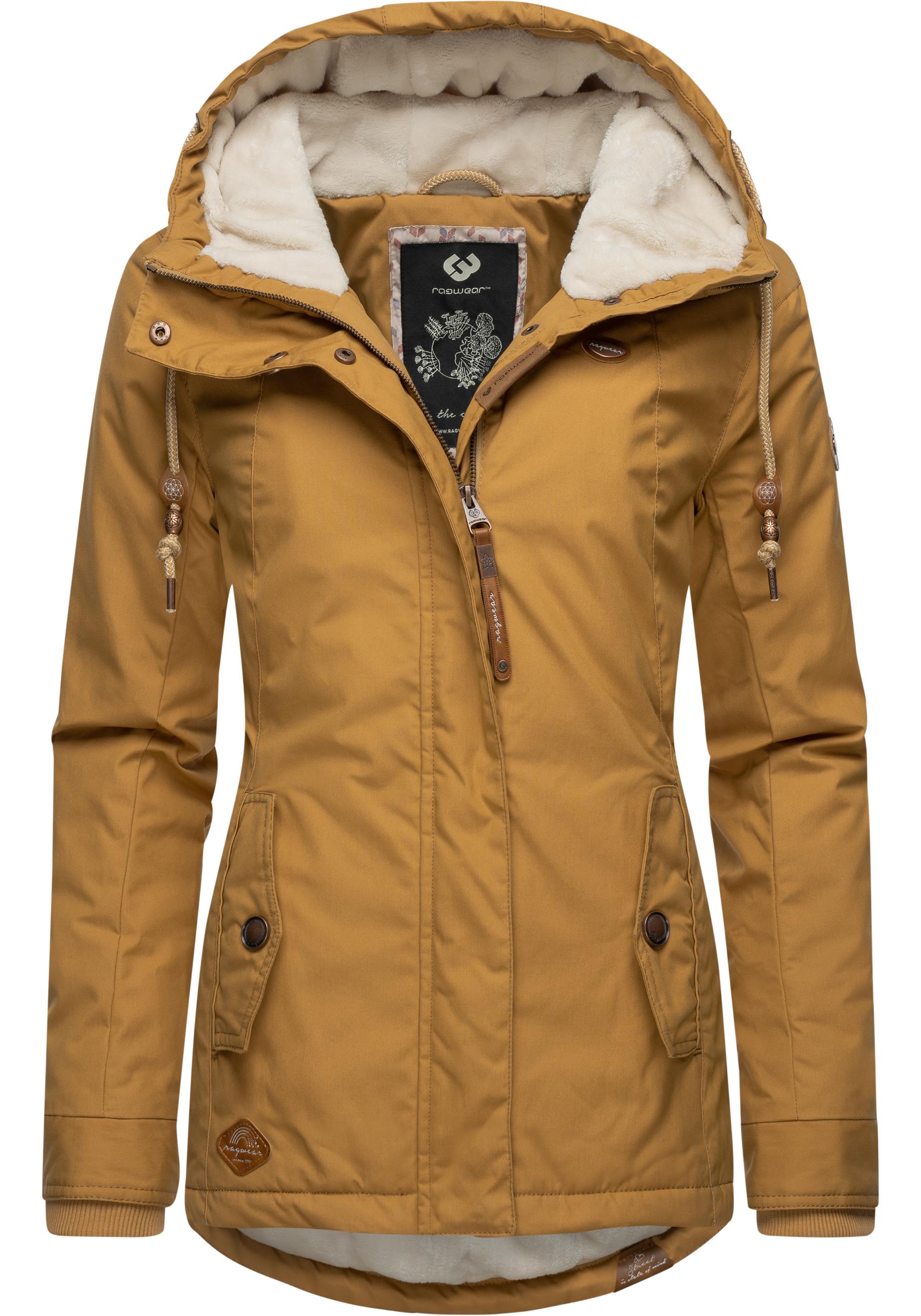 Winterjacke RAGWEAR "Monade", Damen, Gr. XXL(44), beige (sand), Obermaterial: 65% Polyester, 35% Baumwolle, Futter 100% Polyester, Wattierung 100% Polyester, Casual, figurbetont Po-bedeckend, verstellbar Rippstrickbündchen mit Druckknopf, Jacken,... Image