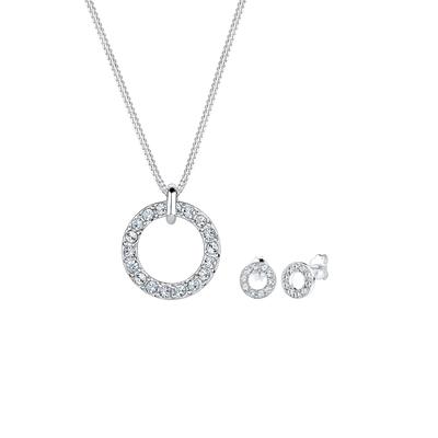 Elli Set Karma Kreis Kristalle 925 Silber Damen