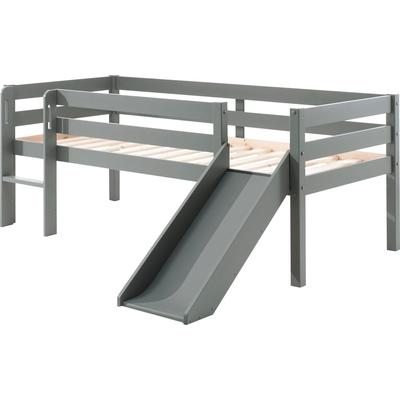 Spielbett VIPACK "Pino, Kiefer massiv, Liegefläche 90/200, Made in Europe", grau, B:175cm H:83cm L:207,6cm, Betten, inkl. Rolllattenrost, wahlweise mit oder ohne Rutsche Image