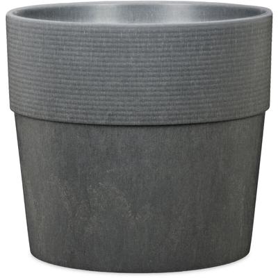 Groove+ 40, Pflanzgefäß/Pflanzkübel, rund, aus Kunststoff Farbe: Carbon, 38 cm Durchmesser, 35.2 cm Image