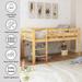 Elegant Design Twin Wood Walnut Loft Bed Low Loft Beds with Ladder and Solid Pine Wood Frame Suitable for Bedroom or Dorm