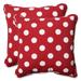 Pillow Perfect Outdoor Red/White Polka Dot Toss Pillows Square - Set of 2