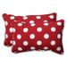 Pillow Perfect Weather-Resistant Decorative Red/White Polka Dot Outdoor Toss Pillows (Set of 2)