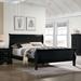 Black Louis Philippe Solid Wood Sleigh Bed