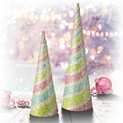 16-20" Candy Stripe Cone Set/2