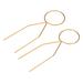 2Pcs Garden Plant Support Trellis Rings Stake Bracket Round Shape Gold Tone - Gold Tone