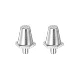 2pcs Track Spikes 15mm Aluminum Lightweight for Soccer Shoes, Silver Tone - Silver Tone