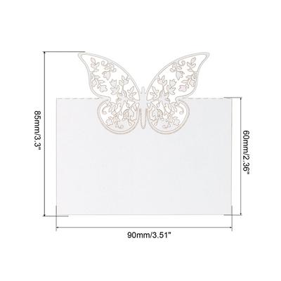 Table Name Place Cards, 25 Pcs Hollow Butterfly Cut Design Blank Card