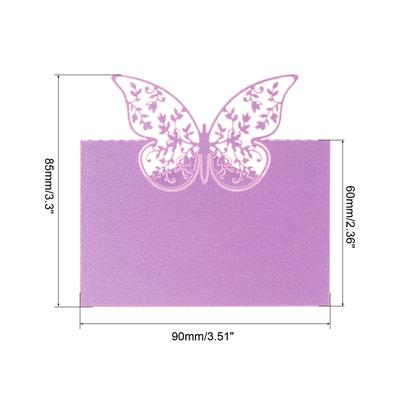 Table Name Place Cards, 50 Pcs Hollow Butterfly Cut Design Blank Card