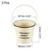 3pcs 4.3" Painted Metal Bucket with Handle Flowerpot Planter Container