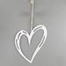 The Holiday Aisle® Hanging Metal Heart Ornament Metal in White | 5.51 H x 4.33 W x 0.4 D in | Wayfair AFEA63540E2C4A13AE813DBD82E7ADE3