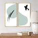 George Oliver Scandinavian Abstract Minimalistic Bird in The Sky - 2 Piece Print Set Canvas in Black/Blue | 20 H x 24 W x 1 D in | Wayfair