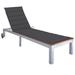 Ebern Designs Patio Lounge Chair Sunlounger Sunbed w/ Cushion Solid Acacia Wood Wood/Solid Wood in Brown/White | 34.6 H x 27.6 W x 81.5 D in | Wayfair