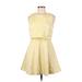 Forever 21 Casual Dress - A-Line Crew Neck Sleeveless: Yellow Dresses - Women's Size Medium