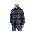 Carhartt Men's Rugged Flex Relaxed Fit Flannel Fleece Lined Hooded Shirt-Jac, Bluestone SKU - 391735