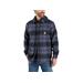 Carhartt Men's Rugged Flex Relaxed Fit Flannel Fleece Lined Hooded Shirt-Jac, Bluestone SKU - 391735