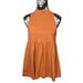 Free People Dresses | Free People Women's Dress Xs Sleeveless Orange Rust Hi Neck Open Back Mini Short | Color: Orange | Size: Xs