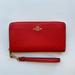 Coach Bags | Coach Long Miami Red Leather Zip Clutch Wallet | Color: Red | Size: Os