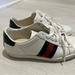 Gucci Shoes | Gucci Ace Sneakers Blue And Red Straps | Color: White | Size: 6.5