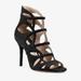 Michael Kors Shoes | Michael Kors Black Suede Casey Strappy Cutout Cage Sandals Heels Size 36 | 6 Euc | Color: Black/Silver | Size: 6