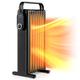 COSTWAY Oil Filled Radiator, 3 Heat Settings Portable Electric Heater with Overheat Protection & Foldable Hanging Rack, 7 Fins Low Noise Space Heater for Home Office (Black, 38x26x70cm)