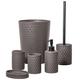 zccz Bathroom Accessory Set, 6 Piece Warm Grey Bathroom Accessories Set with Trash Can, Toothbrush Holder, Toothbrush Cup, Soap Dispenser, Soap Dish, Toilet Brush with Holder, Trash Can
