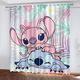 Doiicoon Lilo & Stitch Blackout Curtains Eyelets Blackout Curtains for Bedroom, Blackout Curtains Set of 2 for Children's Room Opaque Curtains (11,280 x 180 cm(2X140x180cm))