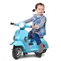 Maxmass Kids Ride on Vespa, Compatibe 6V Battery Powered Motorbike with Training Wheels, Horn & Music, LED Lights, Electric Motorcycle for 36-72 Months (Green)