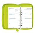 Filofax Saffiano Zip Organizer, Personal Compact Size, Pear - Cross-Grain, Leather-Look, Six Rings, Week-to-View Calendar Diary, Multilingual, 2023 (C022537-23)