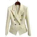 CUTTE Womens Blazer Jacket Solid Slim Fit Double Breasted Outwear Formal Lady Office Business Suits Long Sleeve Wear to Work,Beige,M