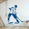 Autocollants muraux en vinyle avec nom et numéro de joueur de Hockey sur glace décoration de