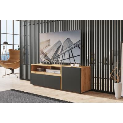Lowboard INOSIGN "Morongo", braun (eiche kraft gold, anthrazit kosmos), B:148,7cm H:52,5cm T:39,6cm, Holzwerkstoff, MDF, Sideboards, Breite ca. 149 cm Image