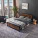 Twin Size Metal Platform Bed Frame with Wooden Headboard and Footboard, No Box Spring Needed, Large Under Bed Storage