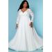 Joy Wedding Dress Long Sleeves Ivory Size 38