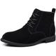 PPXID Men's Leather Lace Up Chukka Boots Suede Black 8 UK