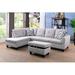 Gray Sectional - Beverly Fine Furniture Linda Setanta 97" Wide Left Hand Facing Sofa & Chaise w/ Orroman Linen | 33.5 H x 97 W x 66.5 D in | Wayfair