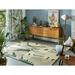 White 70.8 x 47.2 x 0.7 in Indoor Area Rug - Red Barrel Studio® Poppy Rectangle Floral Hand Tufted Wool Area Rug in Green/Beige Wool | Wayfair