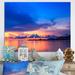 Highland Dunes Dramatic Panoramic Tropical Sunset VII - Nautical & Coastal Canvas Wall Art Canvas in Blue/Gray/Orange | 24 H x 36 W x 1 D in | Wayfair