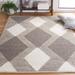 Gray/White 96 x 60 x 0.39 in Area Rug - Mercury Row® Truex Geometric Handmade Area Rug in Ivory/Beige Cotton/Wool | 96 H x 60 W x 0.39 D in | Wayfair