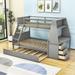 Kirksey Twin Over Full 3 Drawer Standard Bunk Bed w/ Built-in-Desk & Trundle by Viv + Rae™ in Gray | 61 H x 57 W x 94 D in | Wayfair