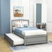 Red Barrel Studio® Twin Wood Platform Bed w/ Twin Trundle Wood in Gray | 38 H x 42 W x 80 D in | Wayfair FEEBCB6A4DBC4D5AB7A84C4DFAC93DD4