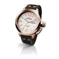 TW Steel Unisex Quartz Watch with White Dial Analogue Display and Brown Leather Strap CE1017