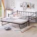 Full Size Metal Daybed, Pull-down Bed with Trundle & Quality Steel Frame Double Bed