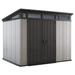 Keter Artisan 9x7 Foot Large Outdoor Shed with Floor with Modern Design, Grey - 374