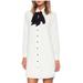 Kate Spade Dresses | Kate Spade White Shirt Dress With Velvet Bow Tie | Color: Black/White | Size: 6