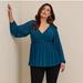 Torrid Tops | New Torrid V-Neck Smocked Babydoll Top 2x | Color: Blue | Size: 2x