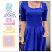 Lularoe Dresses | Lularoe Skater Aline Dress Rose Embossed Print | Color: Blue | Size: M